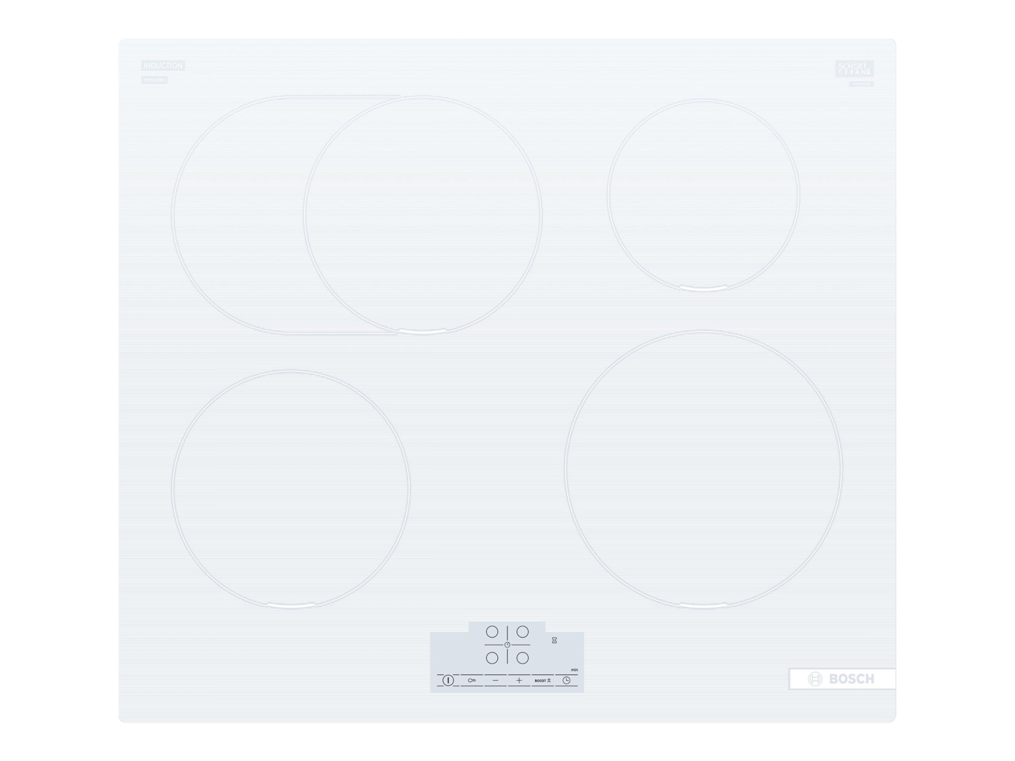 Bosch | Hob | PIF612BB1E | Induction | Number of burners/cooking zones 4 | Touch | Timer | White - Image 2