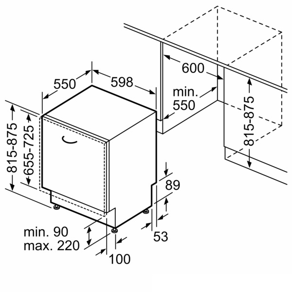 Dishwasher | SMV4HVX00E | Built-in | Width 59.8 cm | Number of place settings 14 | Number of programs 6 | Energy efficiency class D | Display | AquaStop function - Image 5