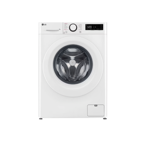 LG | Washing machine | F2WR508SWW | Energy efficiency class A | Front loading | Washing capacity 8 kg | 1200 RPM | Depth 47.5 cm | Width 60 cm | Display | LED | Steam function | Direct drive | White