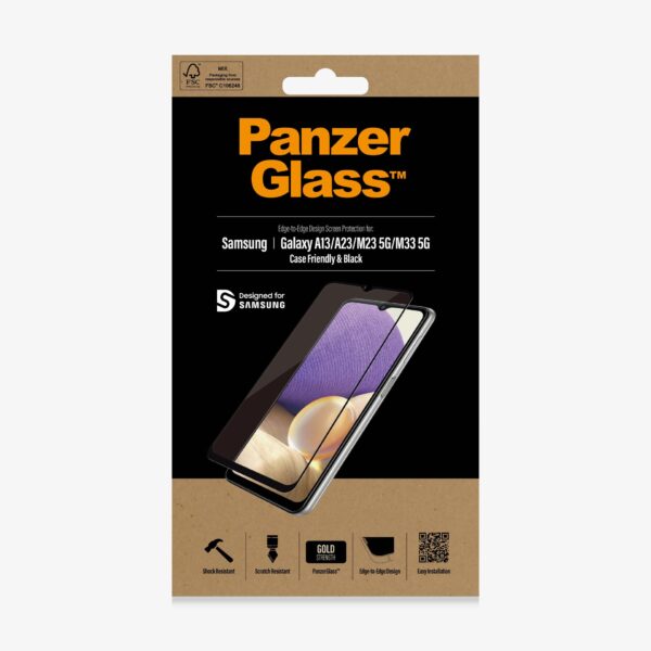 PanzerGlass | Screen protector | Samsung | Galaxy A13/M23 5G/M33 5G | Glass | Black | Case Friendly