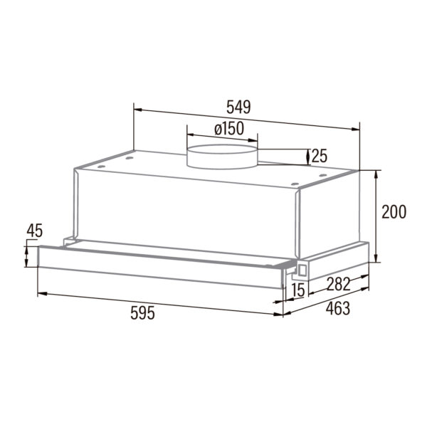 CATA | Hood | TFB-5160 WH | Telescopic | Energy efficiency class C | Width 59.5 cm | 300 m³/h | Mechanical | CSLED | White - Image 3