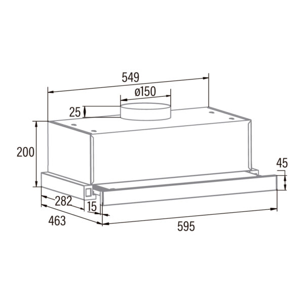 CATA | Hood | TFB-5160 X | Telescopic | Energy efficiency class C | Width 59.5 cm | 300 m³/h | Mechanical | CSLED | Stainless steel - Image 3