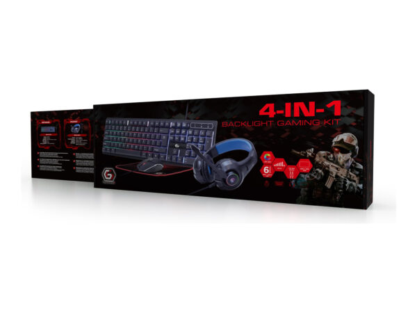 Gembird | 4-in-1 Backlight Gaming Kit "Ghost" | GGS-UMGL4-02 | Gaming Kit | Wired | US | USB - Image 7