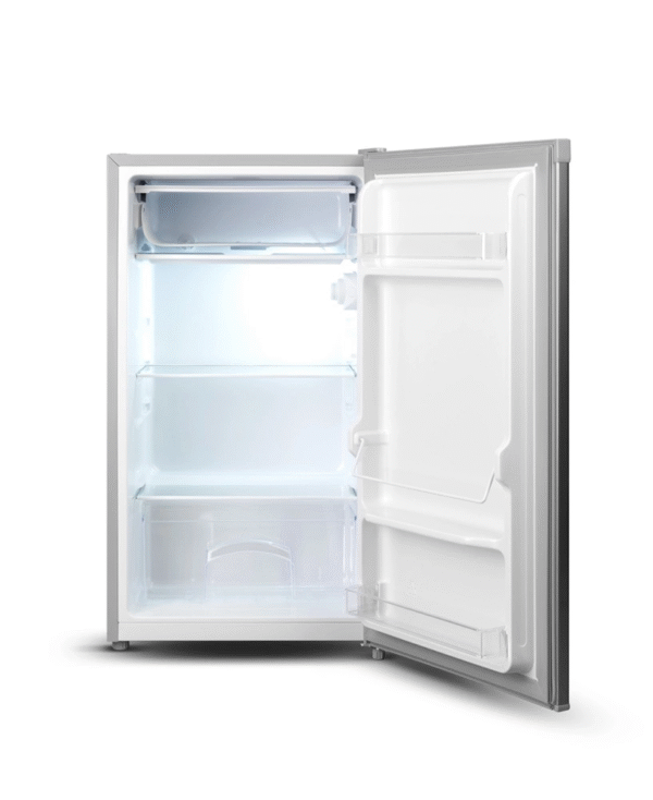 Goddess Refrigerator | GODRSE085GS8SSE | Energy efficiency class E | Free standing | Larder | Height 85 cm | Fridge net capacity 90 L | 39 dB | Silver - Image 3