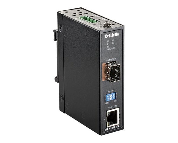 D-Link | Industrial Media Converter | DIS-M100G-SW | 10/100/1000Base-T | SFP