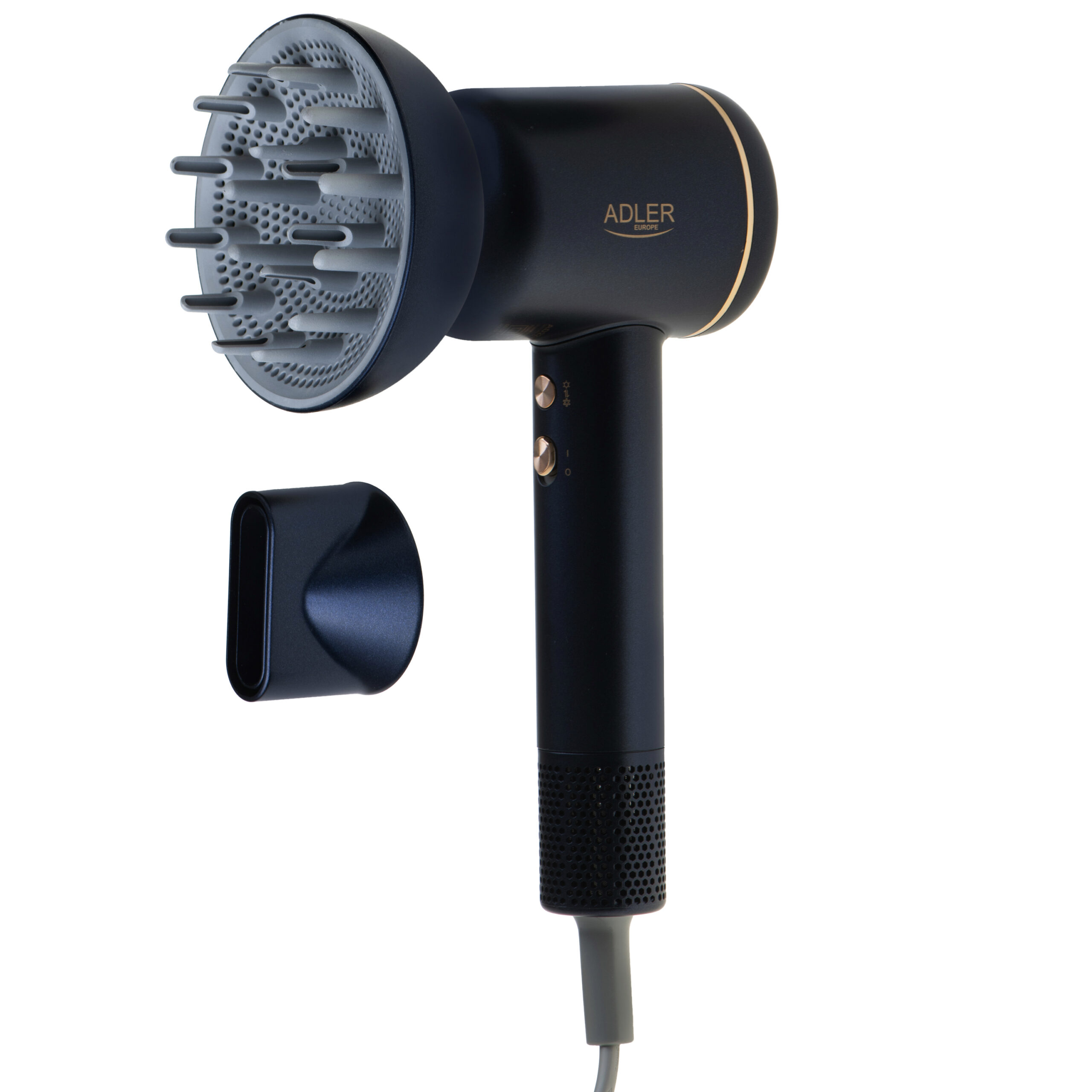 Adler Hair Dryer | AD 2270 SUPERSPEED | 1600 W | Number of temperature settings 3 | Ionic function | Diffuser nozzle | Blue - Image 3