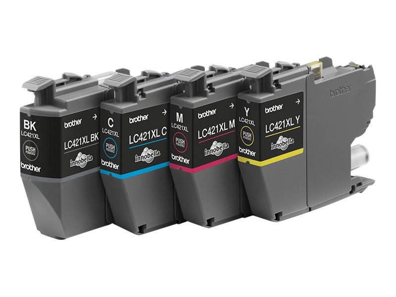 Brother LC421XLVAL Ink Cartridge Multipack | Brother Brother LC | LC421XLVAL | Brother LC421XL - 4-pack - XL - black, yellow, cyan, magenta - original - ink cartridge | Ink cartridge | Black, yellow, cyan, magenta
