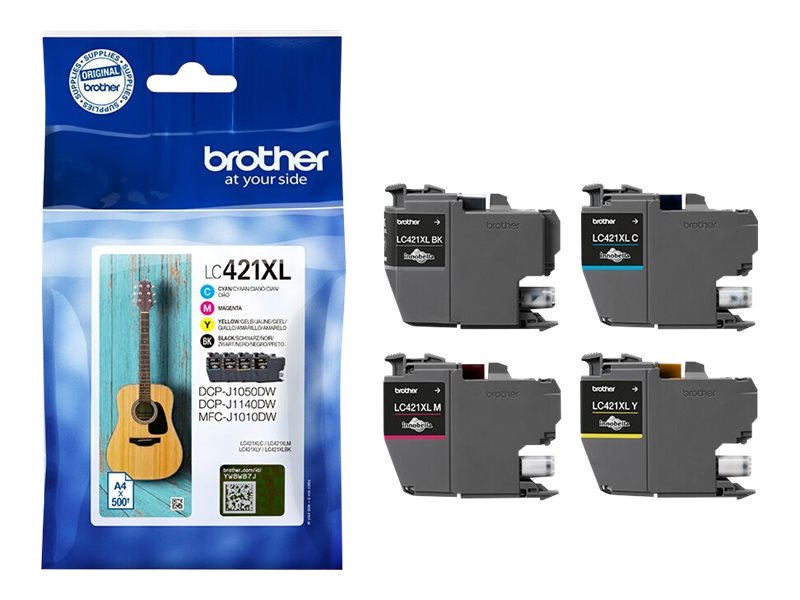 Brother LC421XLVAL Ink Cartridge Multipack | Brother Brother LC | LC421XLVAL | Brother LC421XL - 4-pack - XL - black, yellow, cyan, magenta - original - ink cartridge | Ink cartridge | Black, yellow, cyan, magenta - Image 3