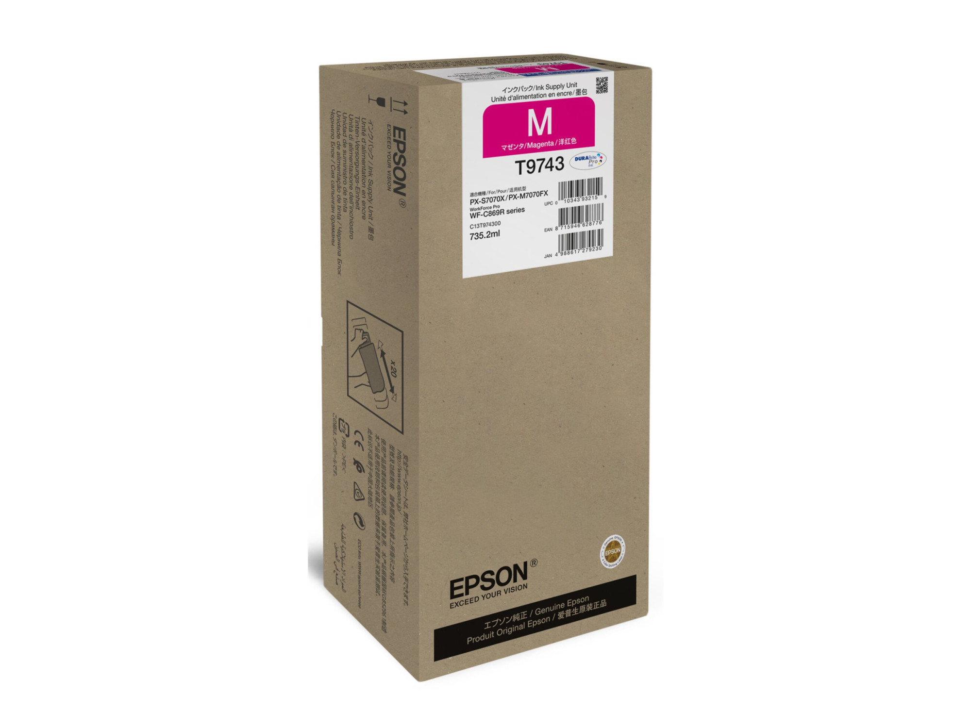 Epson WF-C869R Magenta XXL Ink WorkForce Pro T97430N | Epson C13T97430N | Epson T9743 - XXL size - magenta - original - ink cartridge | Ink cartridge | Magenta - Image 2
