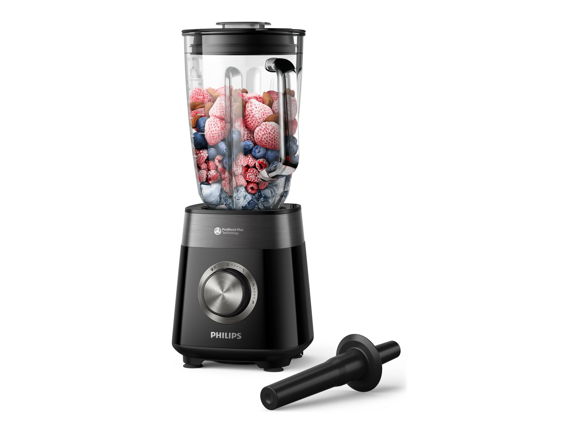Philips Blender | HR3030/00 | Tabletop | 1200 W | Jar material Glass | Jar capacity 2 L | Ice crushing | Black - Image 2