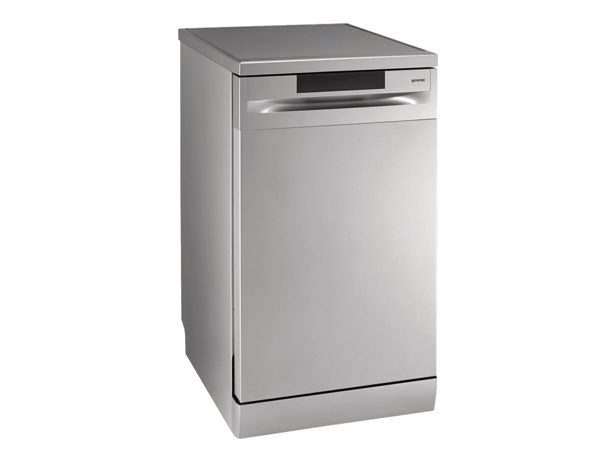 Dishwasher | GS520E15S | Free standing | Width 45 cm | Number of place settings 9 | Number of programs 5 | Energy efficiency class E | Display | AquaStop function | Grey