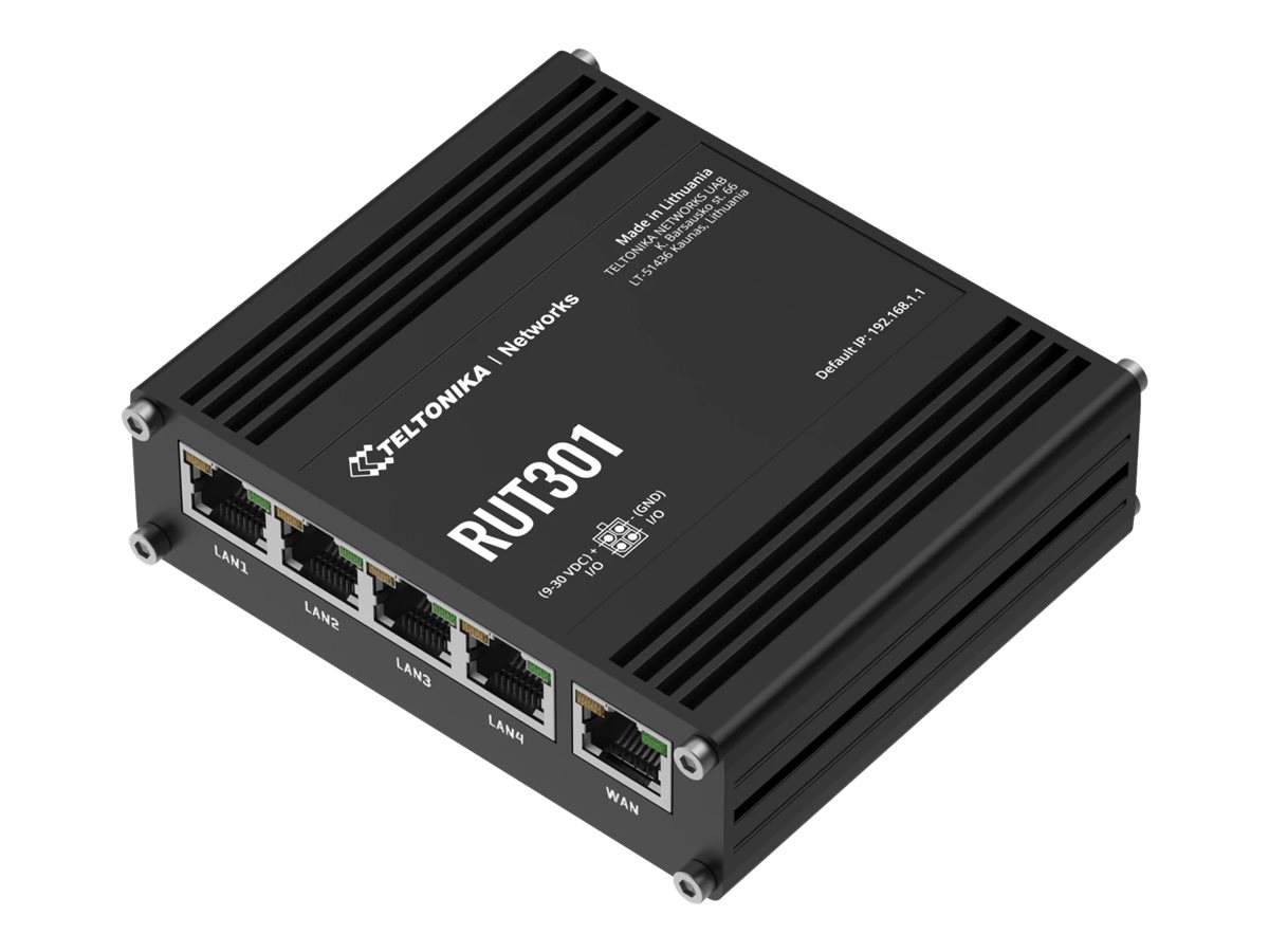 Ethernet Router | RUT301 | No Wi-Fi | 10/100 Mbit/s | Ethernet LAN (RJ-45) ports 5 | Mesh Support No | MU-MiMO No | No mobile broadband - Image 4