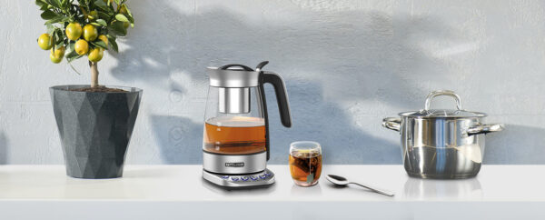 Muse MS-320T | Tea Kettle | 2200 W | 1.2 L | Stainless steel | 360° rotational base | Stainless steel/Black - Image 3