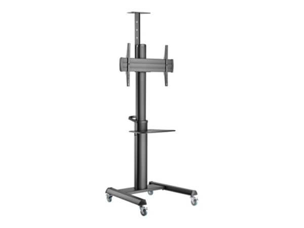 Gembird Aluminum TV floor stand with caster wheels, 37" - 70", black | Gembird