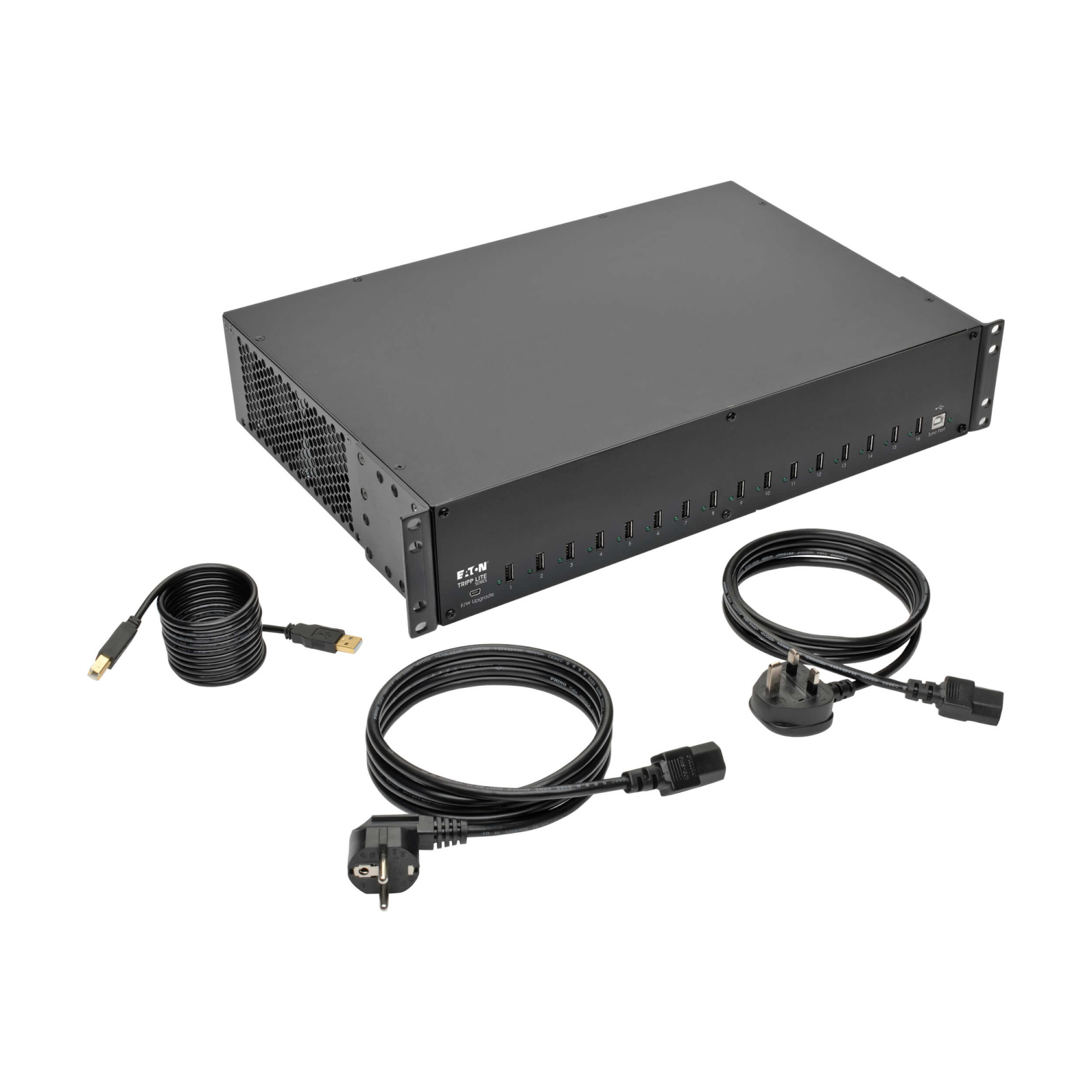 Tripp Lite 16-Port USB Charging Station with Syncing, 230V, 5V 40A (200W) USB Charger Output, 2U Rack-Mount | U280-016-RMINT - Image 5