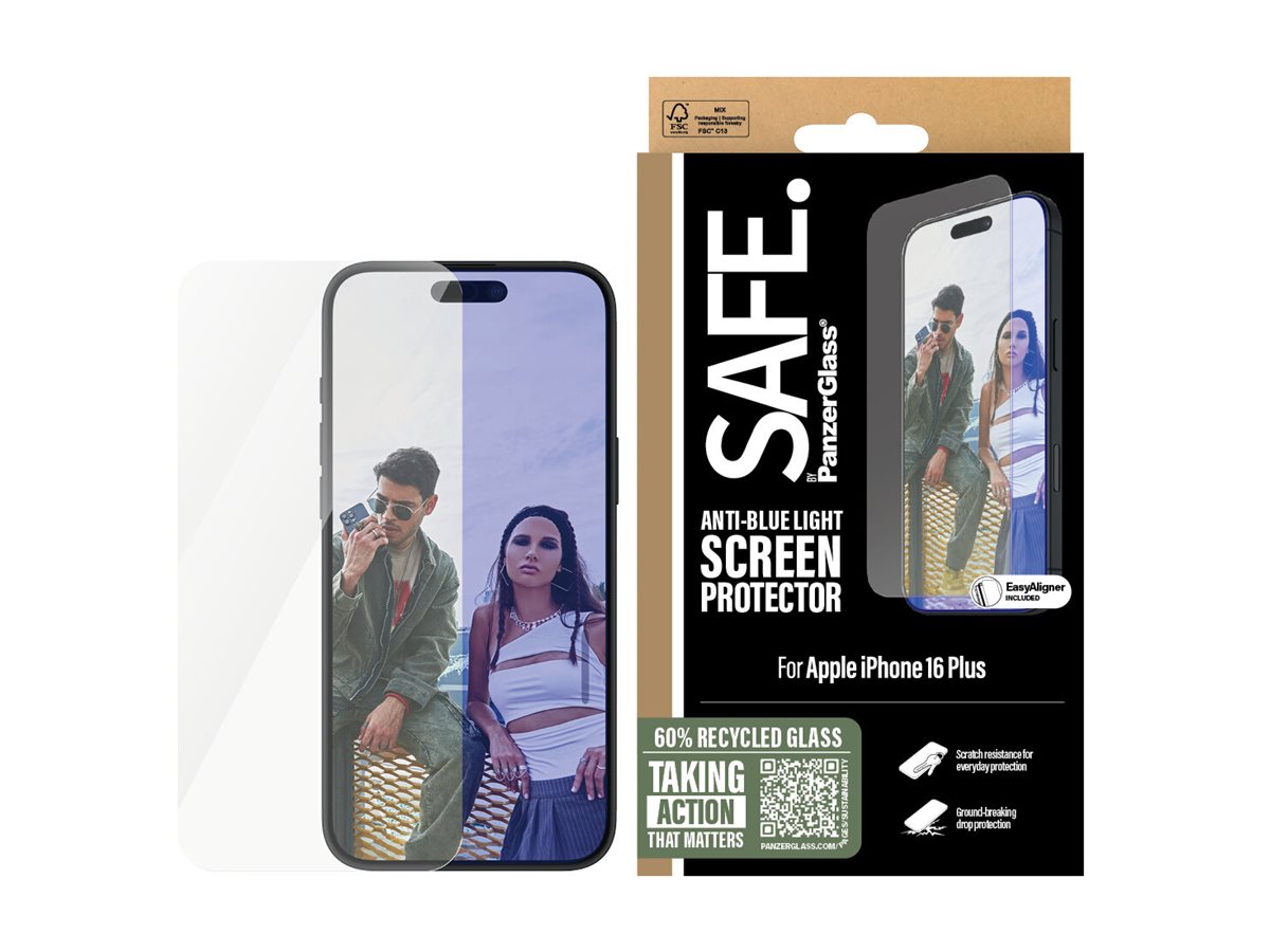 PanzerGlass SAFE by PanzerGlass EyeCare | Screen protector | Apple | iPhone 16 Plus | Glass | Transparent | Ultra-Wide Fit - Image 3