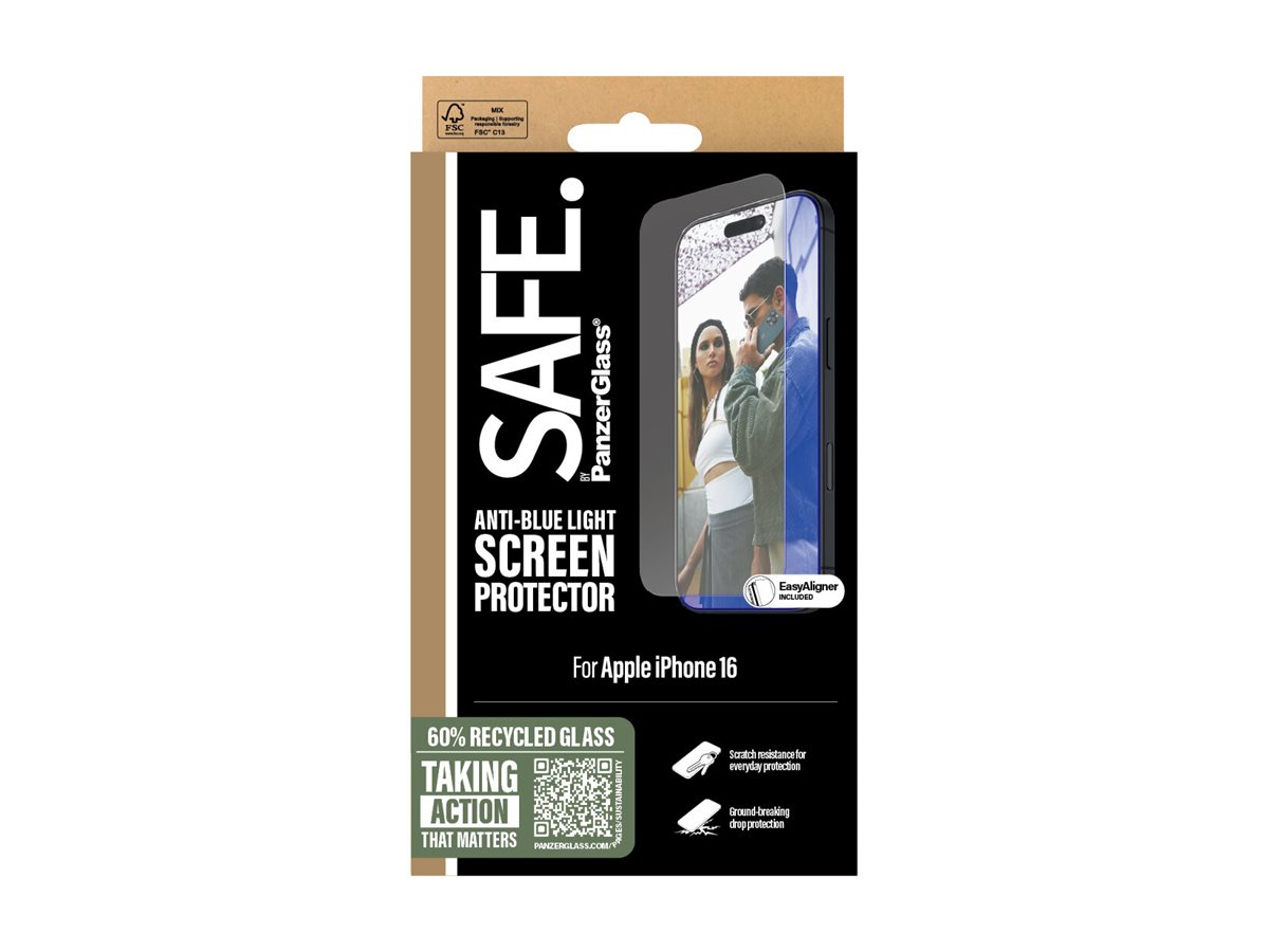 PanzerGlass SAFE by PanzerGlass EyeCare | Screen protector | Apple | iPhone 16 | Glass | Transparent | Ultra-Wide Fit - Image 5