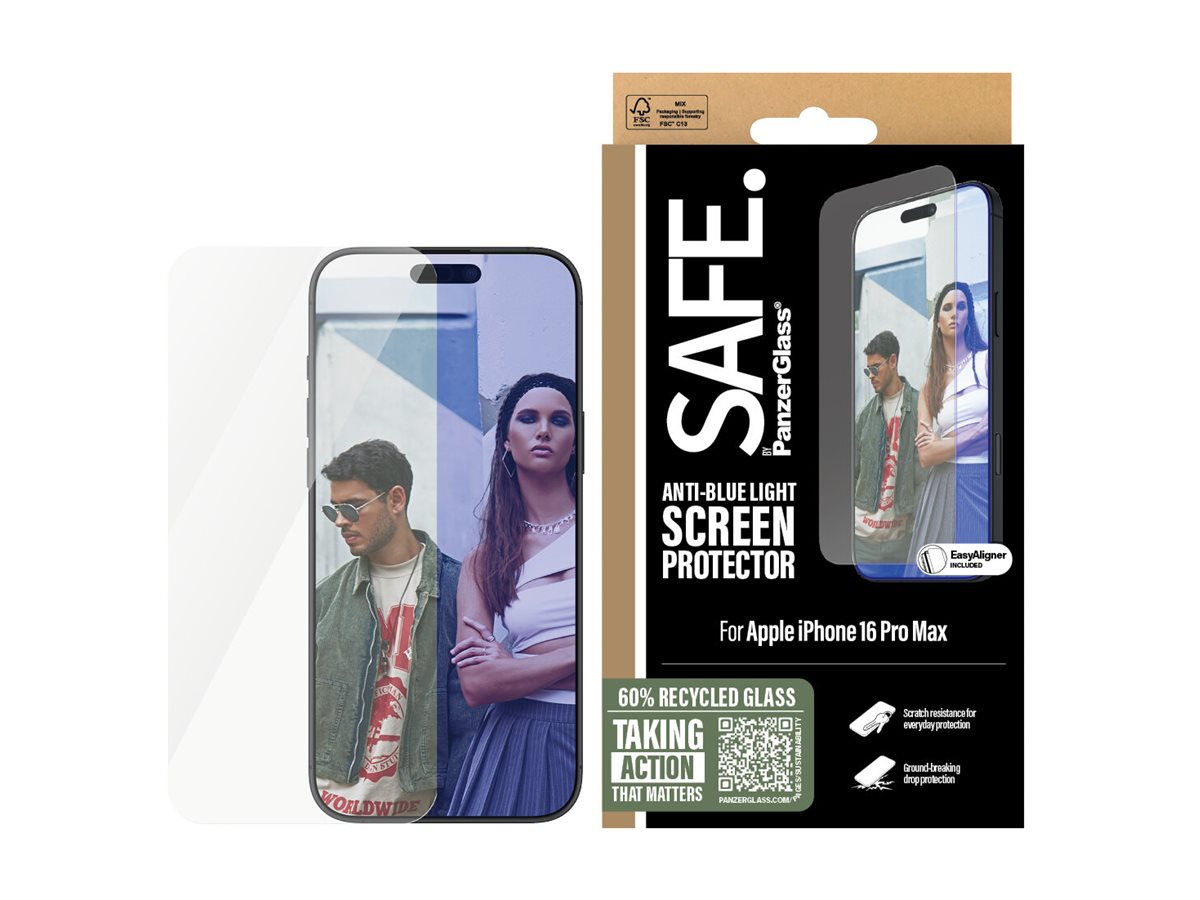 PanzerGlass SAFE by PanzerGlass EyeCare | Screen protector | Apple | iPhone 16 Pro Max | Glass | Transparent | Ultra-Wide Fit - Image 3
