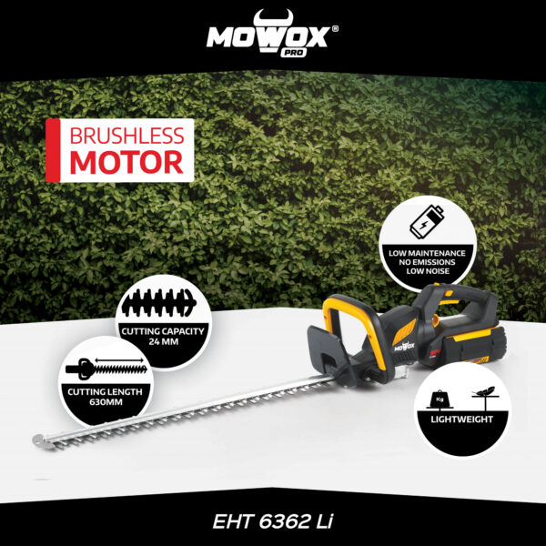 MoWox | 62V Excel Series Hand Held Battery Hedge Trimmer With Rotating Handle (Without Battery and Charger) | EHT 6362 Li | Cordless - Image 4
