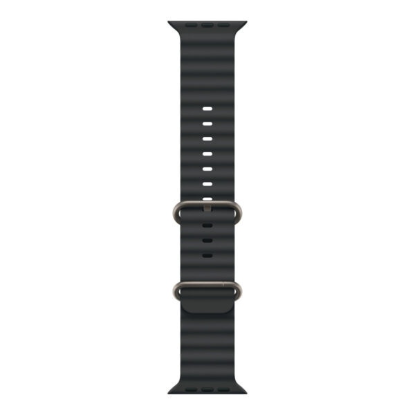 Apple | 49mm Black Ocean Band - Natural Titanium Finish