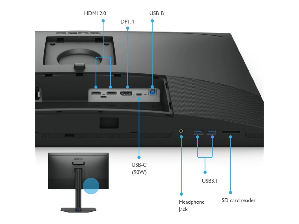 Benq | Monitor | SW272Q | 27 " | IPS | 16:9 | 60 Hz | 5 ms | 2560 x 1440 pixels | 300 cd/m² | HDMI ports quantity 2 | Black - Image 9
