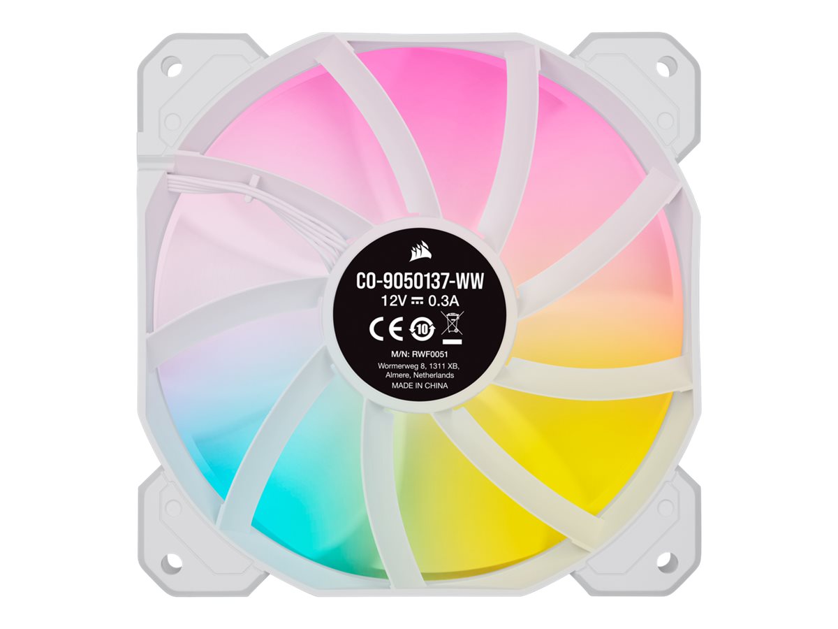 Corsair | 120mm White PWM Fan, Triple Pack with Lighting Node CORE | iCUE SP120 RGB ELITE Performance | Case Fan - Image 7
