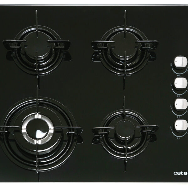 CATA | Hob | CI 631 A/A 08041412 | Gas on glass | Number of burners/cooking zones 4 | Rotary knobs | Black