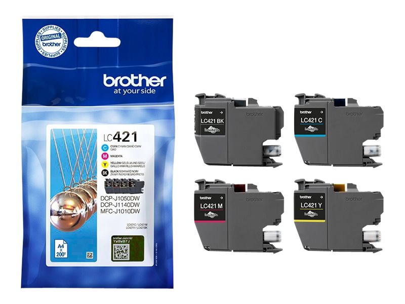 Brother LC421VALDR | Ink Cartridges | Black, cyan, magenta, yellow - Image 2