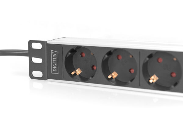Digitus | 10” Socket Strip with Aluminum Profile, 4-way safety sockets | DN-95418 - Image 2