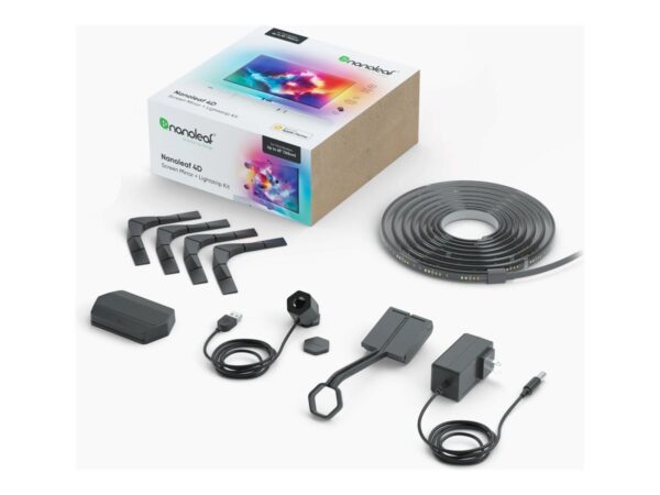 Nanoleaf|Nanoleaf 4D TV Screen Mirror + Light Strips Kit (for TV & Monitor up to 85'')|24 W|RGBIC|WiFi (2.4 GHz b/g/n)|N/A K