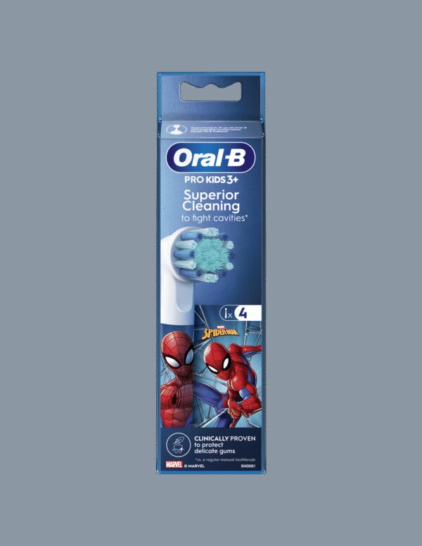 Oral-B Replacement Toothbrush Heads | EB10 4 refill Spiderman | Heads | For kids | Number of brush heads included 4 - Image 3