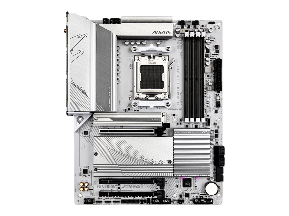 Gigabyte | B650 A ELITE AX ICE | Processor family AMD | Processor socket AM5 | DDR5 DIMM | Supported hard disk drive interfaces SATA, M.2 | Number of SATA connectors 4