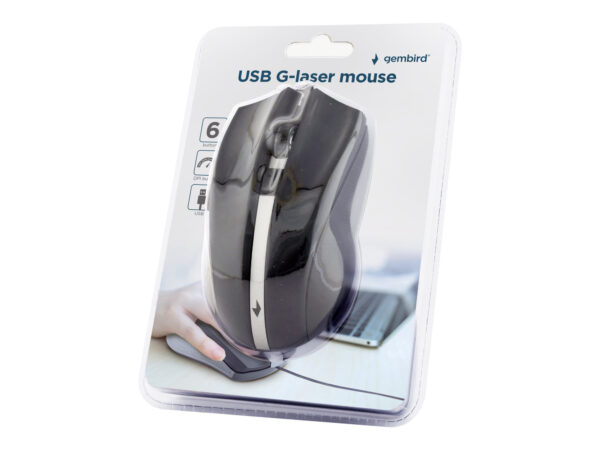 Gembird | Mouse G-laser | MUS-GU-02 | Wired | USB | Black - Image 5