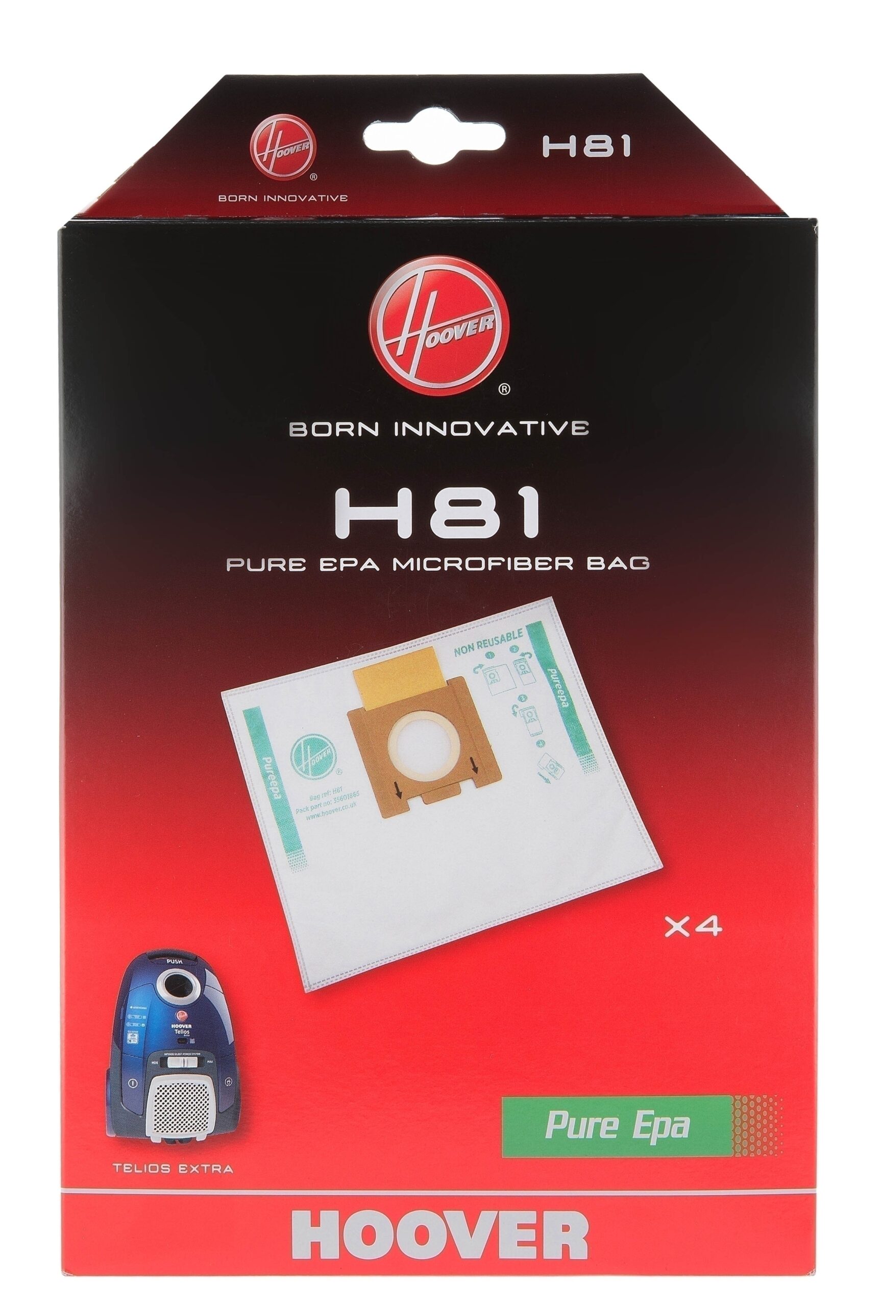 Hoover | Pure Epa microfiber Vacuum cleaner bags | H81, | White - Image 3