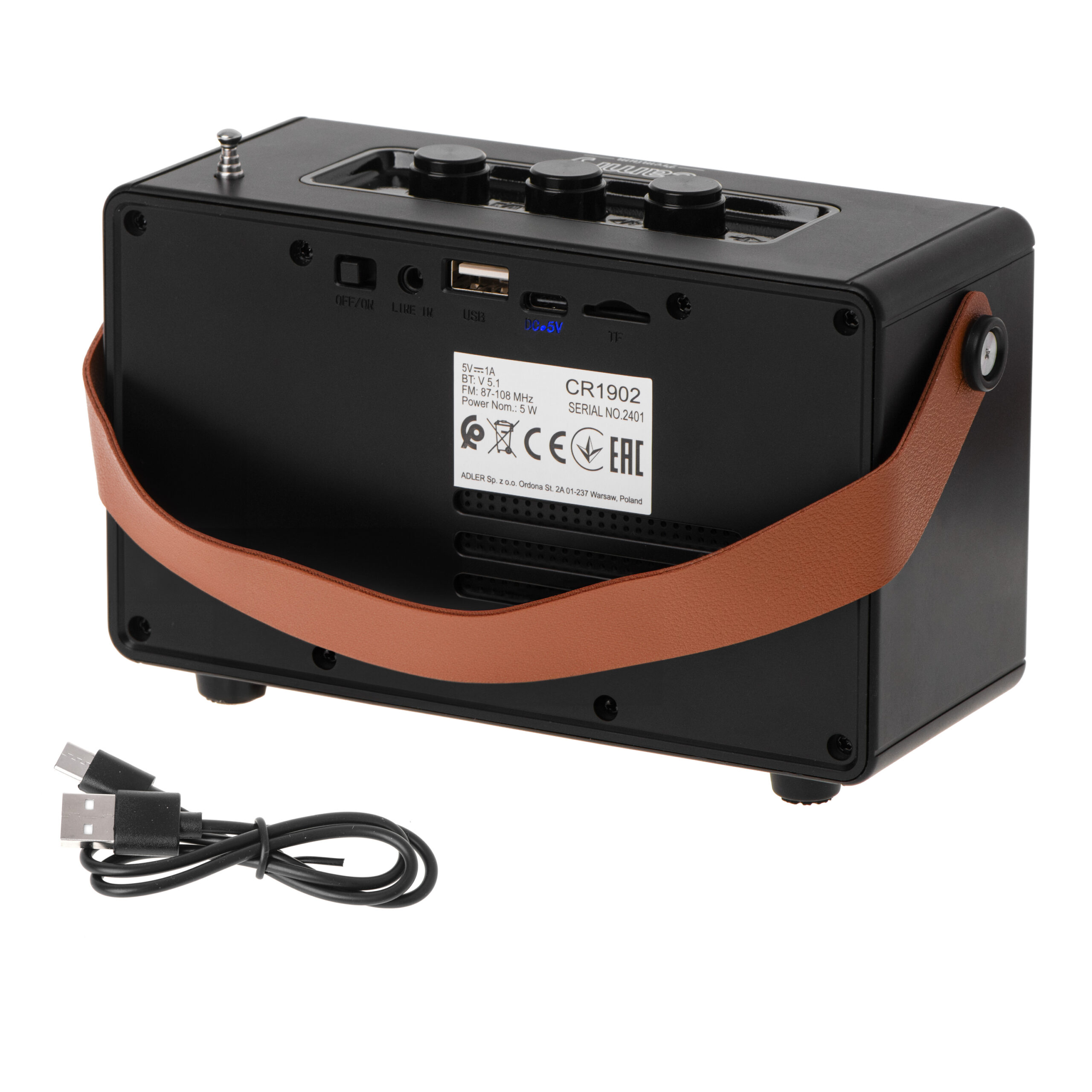 Camry | Speaker with radio | CR 1902 B | Black | Wireless connection - Image 6