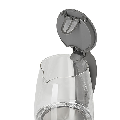 Adler | Kettle | AD 1286 | Standard | 2200 W | 2 L | Plastic/Glass | 360° rotational base | Grey/ transparent - Image 8