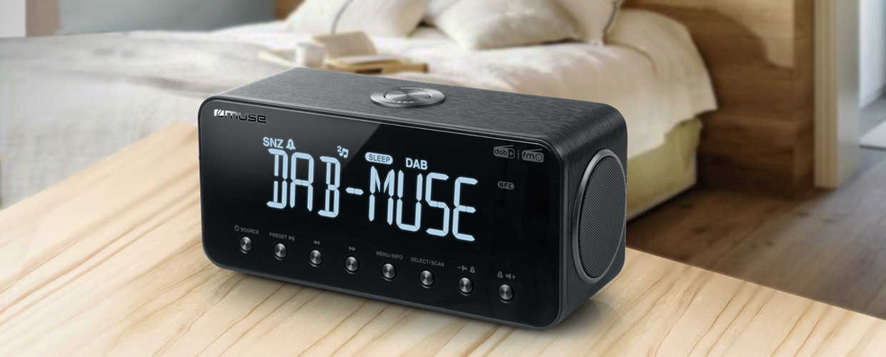 Muse | DAB+/FM Clock Radio with Bluetooth | M-196 DBT | Alarm function | NFC features | AUX in | Black - Image 4