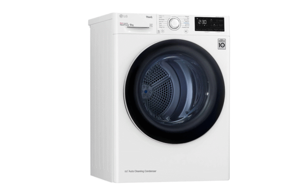 LG | Dryer Machine | RH80V3AV6N | Energy efficiency class A++ | Front loading | 8 kg | LED | Depth 69 cm | Wi-Fi | White - Image 3