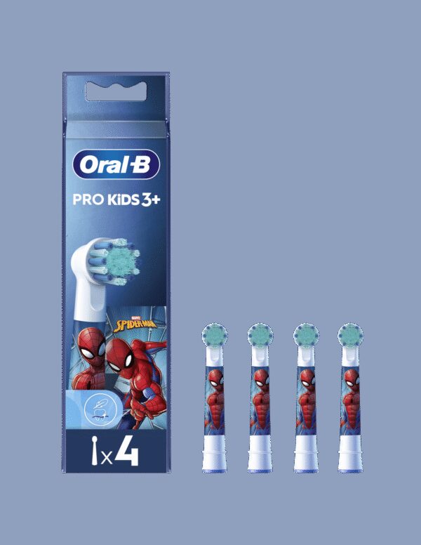Oral-B Replacement Toothbrush Heads | EB10 4 refill Spiderman | Heads | For kids | Number of brush heads included 4