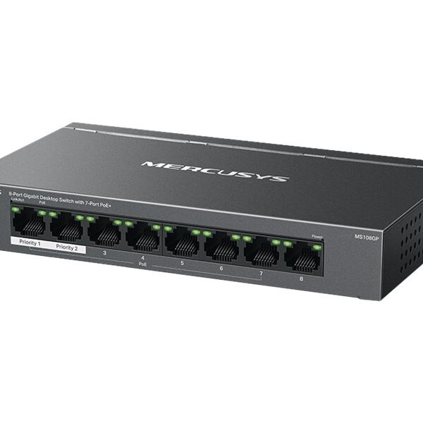 Mercusys 8-Port Gigabit Desktop Switch with 7-Port PoE+ | Mercusys