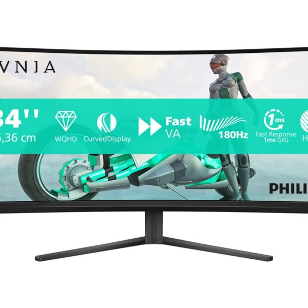 Philips | 34M2C3500L/00 | 34 " | VA | 21:9 | 180 Hz | 1 ms | 3440 x 1440 pixels | 300 cd/m² | HDMI ports quantity 2 | Warranty 24 month(s)