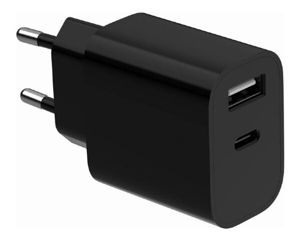 Gembird 2-port universal USB charger (A+C), 2.4 A | TA-UC-2AC12-01-BK