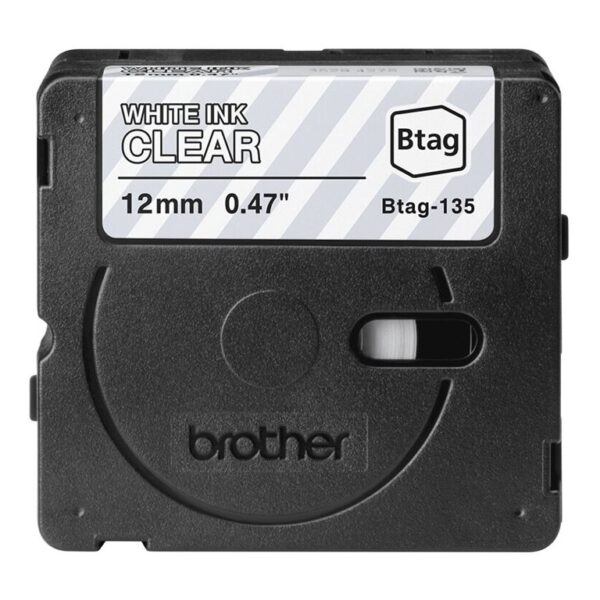 Brother BTAG-135 | White on Clear | Btag