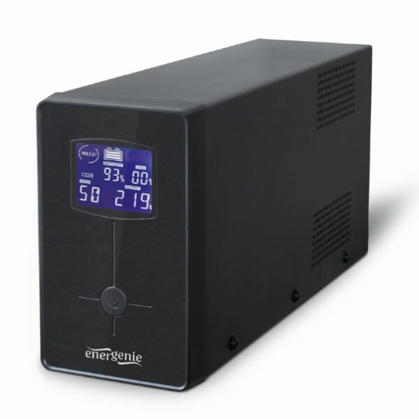 EnerGenie UPS with USB and LCD display, Black | EG-UPS-034 | 1500 VA | 900 W