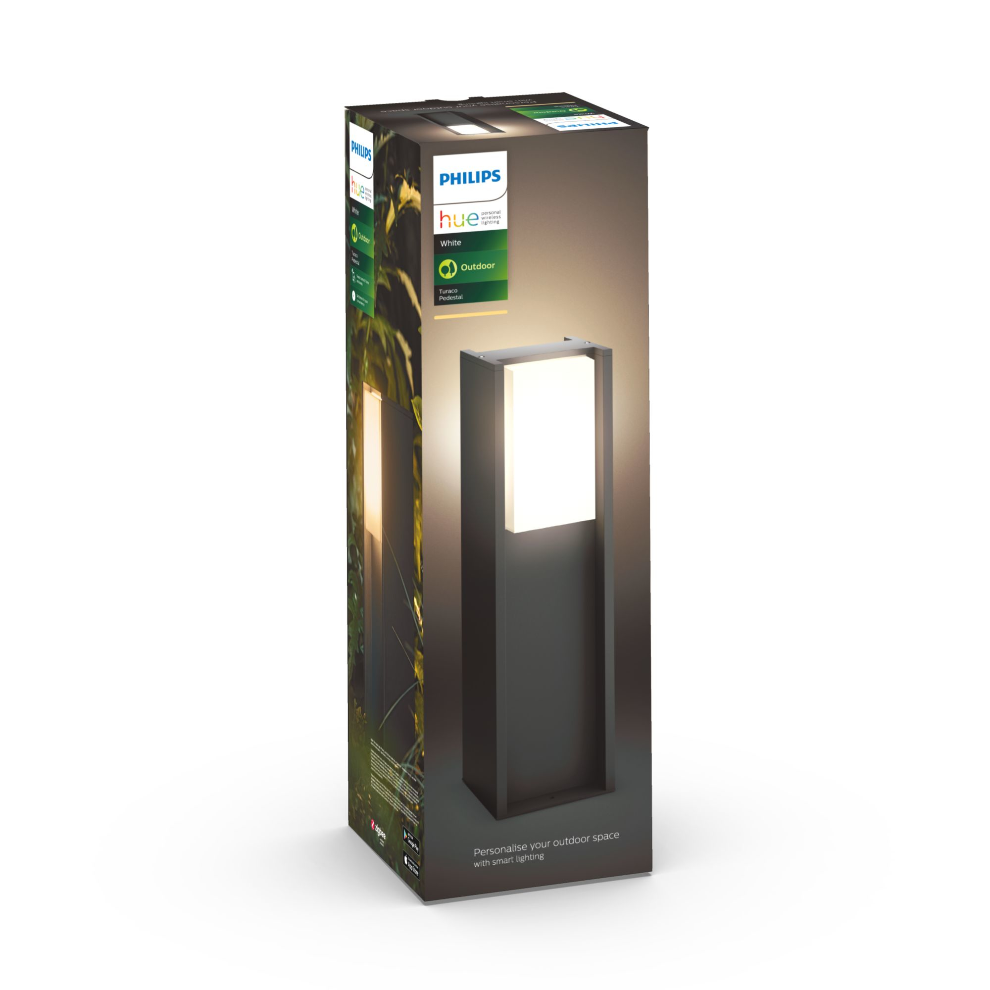 Philips Hue Turaco Outdoor Pedestal Lantern | E27 | 9 W | Warm white - Image 7