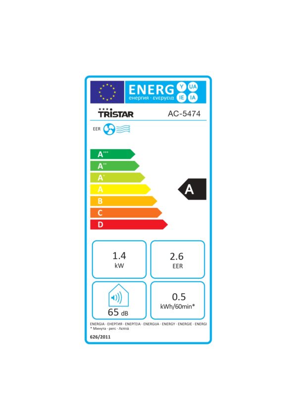 Tristar | Air Conditioner | AC-5474 | Suitable for rooms up to 40 m³ | Fan  function | White - Image 9