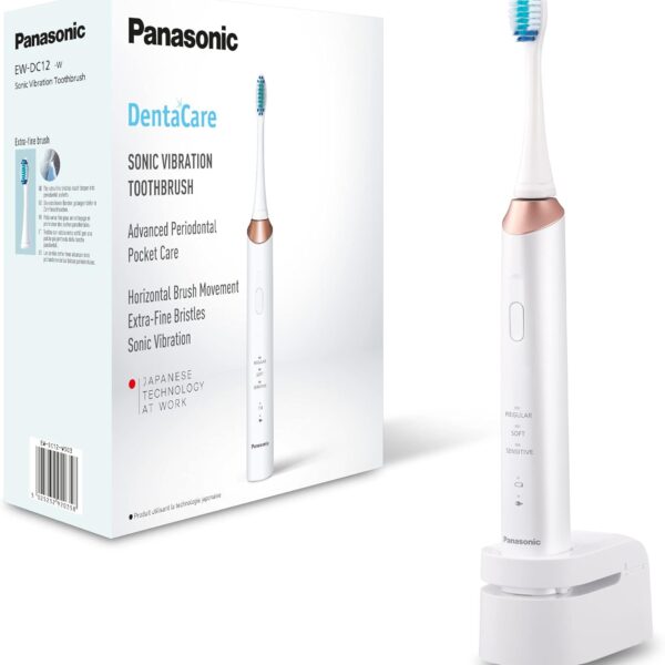 Panasonic | Sonic Electric Toothbrush | EW-DC12-W503 | Rechargeable | For adults | Number of brush heads included 1 | Number of teeth brushing modes 3 | Sonic technology | Golden White