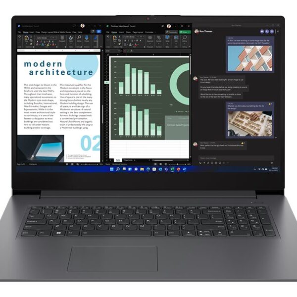 Lenovo Essential V17 IRU | Iron Grey | 17.3 " | IPS | FHD | 1920 x 1080 pixels | Anti-glare | Intel Core i5 | i5-13420H | 16 GB | Soldered DDR4 | 256 GB | Intel UHD Graphics | Windows 11 Pro | 802.11ax | 5.2 | English | Warranty 24 month(s) | Battery warranty 12 month(s)