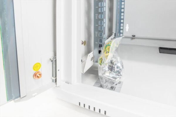 Digitus | Wall Mounting Cabinet | DN-19 12-U | Grey | IP protection class: IP20; Front door: Glass door, single opening; Cabinet type: Wall mounting cabinet; Equipment mounting depth min.-max.: 305-370 mm; Load capacity: 100 kg - Image 3