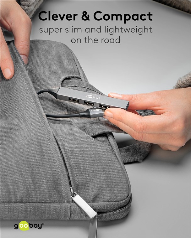 Goobay Slim 4-Port USB Hub, USB-A to USB-A, 5 Gbit/s | 74456 - Image 5